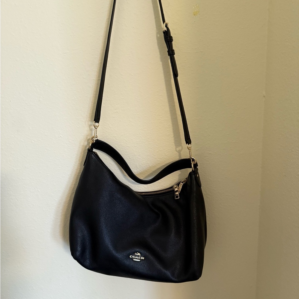 Coach Black Pebbled Leather Shoulder Bag